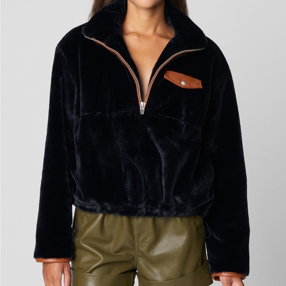 (A8) Blank NYC Top Secret Pull Over Teddy Jacket, Size Medium, NWT - Picture 3 of 9